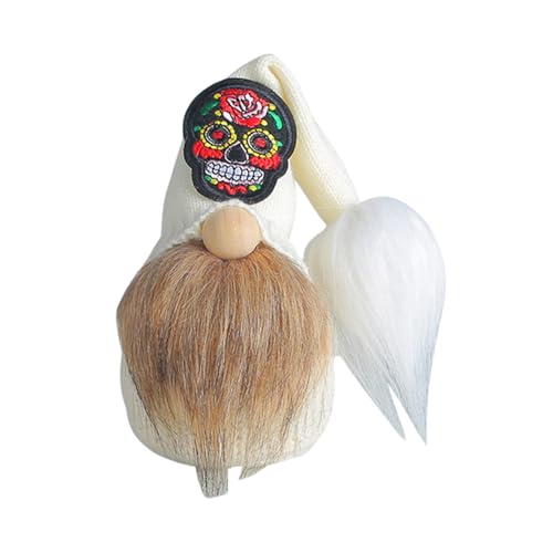 Feizikaw Hochzeit Accessoires Halloween-Skelettpuppe mit realistischem Bart, gesichtslos, gruselig für Partys, Requisiten Heimdekoration (B, 10x10x18cm) von Feizikaw