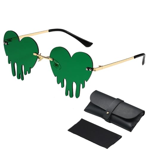 Feizikaw Hochzeit Accessoires St. Patricks Day irische Muscheln Brille grüne Sonnenbrille vierblättriges Kleeblatt (C, 15x14x5cm) von Feizikaw