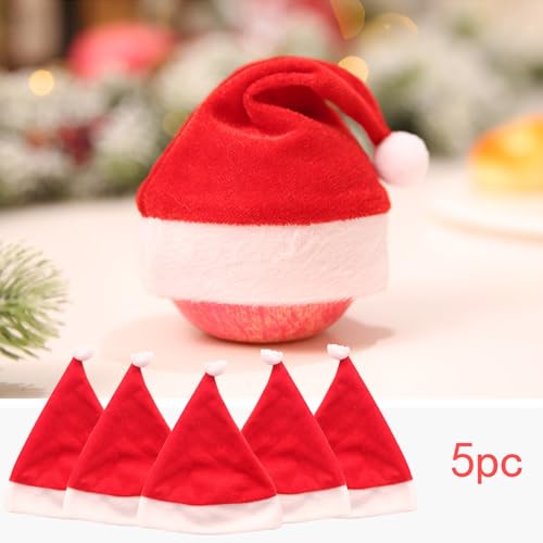 Feizikaw Hochzeit Party Zubehör 5 stücke Mini Apfelwein Flasche Getränke Dosen Weihnachten Hut Hause Weihnachten Urlaub Dekoration (B, 16.00) von Feizikaw