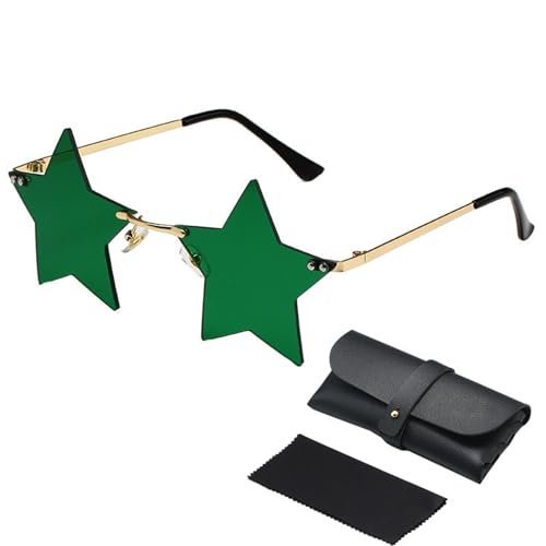 Feizikaw Hochzeit Party Zubehör St. Patrick's Day Irische Brille Grüne Sonnenbrille Vierblättrige Sonnenbrille (D, 15x14x5cm) von Feizikaw