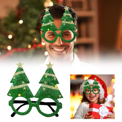 Feizikaw Hochzeit Party Zubehör Weihnachten Erwachsene Party Brille Weihnachtsdekoration Foto Requisiten Brillengestell (D, 26x16) von Feizikaw