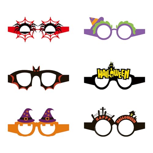 Feizikaw Party Accessoires Lustig Halloween-Party! 6er-Pack Kinderbrillen, Foto-Requisiten und dekorative Papiergläser (Red, 14x13cm) von Feizikaw