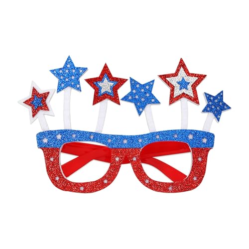 Feizikaw Party Accessoires Lustig Unabhängigkeitstag-Brille, USA-Nationalfeiertag-Party-Dekorationen, USA-Hüte, Brillengestelle (F, A) von Feizikaw