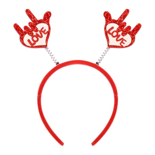 Feizikaw Party Zubehör Herz-Haarband zum Valentinstag | Hochzeits- und Eventdekoration | Foto-Requisite | Glänzendes Stirnband (C, 25X20CM) von Feizikaw