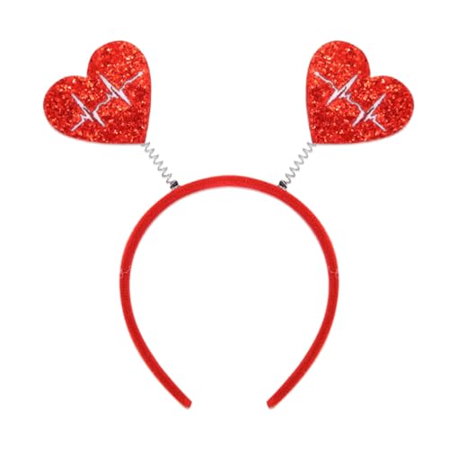 Feizikaw Party Zubehör Herz-Haarband zum Valentinstag | Hochzeits- und Eventdekoration | Foto-Requisite | Glänzendes Stirnband (F, 25X20CM) von Feizikaw