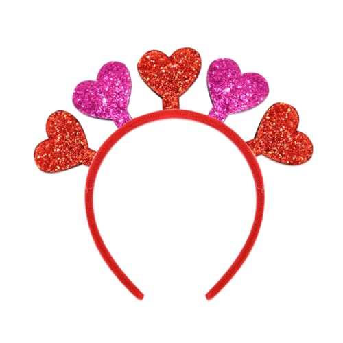 Feizikaw Party Zubehör Herz-Haarband zum Valentinstag | Hochzeits- und Eventdekoration | Foto-Requisite | Glänzendes Stirnband (H, 25X20CM) von Feizikaw