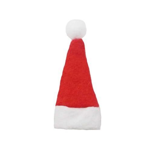Feizikaw Party Zubehör Neue Zuckerstangenmütze, Mini-Weihnachtsmütze, süße Weihnachtsmütze aus Vliesstoff, perfekte Weihnachtsdekoration (Red, 4X8CM) von Feizikaw
