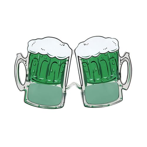 Feizikaw Party Zubehör Patrick's Day Brille Grüne Vier Blätter Sonnenbrille Patricks Day Zubehör Für Patricks Day Dekorationen Irische Brille (Green, 18x14cm) von Feizikaw