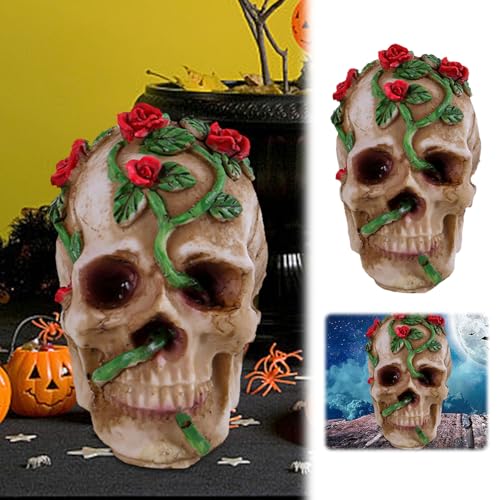 ​​Halloween Deko​​ Halloween Verschiedene Ornamente Halloween Rose Harz Handwerk Gruselige Atmosphäre Dekoration (C, 9.5x8.5cm) von Feizikaw