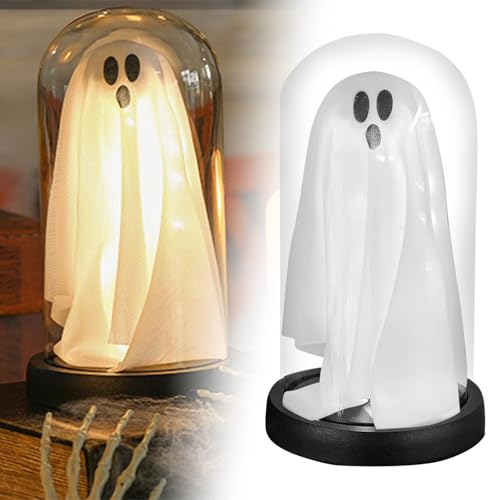 Halloween Fensterbank Deko Leuchtende Familien-Halloween-Party-Dekoration für Küche, Kamin, Esstisch (White, 21.1x10.9cm) von Feizikaw