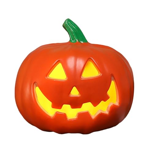 Halloween Figuren Deko Halloween Kürbis Lant Ern Halloween Szene Dekoration Lustige Kürbis Lant Ern Großen Kürbis (Orange, 23x22cm) von Feizikaw