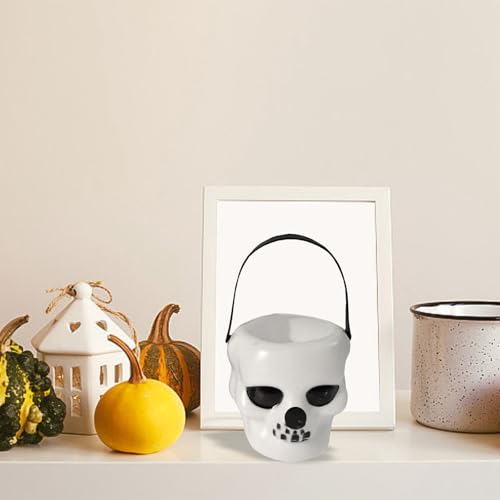 Halloween Gartendekoration Halloween Bar KTV Kleid Anhänger Tischdekoration beängstigend schwarze Hexe Topf Bonbonglas (White, 5.5x5.5x6cm) von Feizikaw