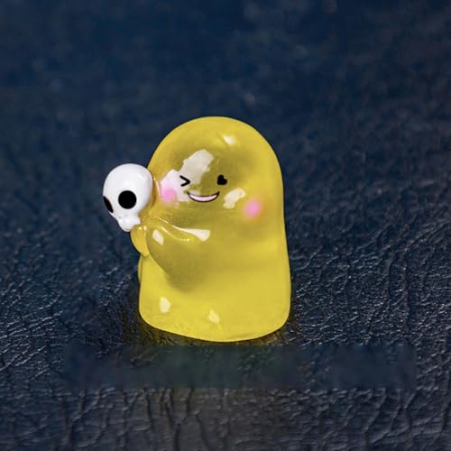 Halloween Holzfiguren Im Dunkeln leuchtende Mini-Halloween-Figuren. Deko-Accessoires zum Selbermachen. Wundertüte, Tischdekoration für zu Hause, perfekt für Kinder und Erwachsene! (A, 2.5cm) von Feizikaw