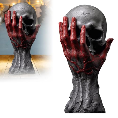 Halloween Kantenhocker Halloween Gothic Hand Gottes Harz Handwerk Display Home (Grey, 24X12cm) von Feizikaw