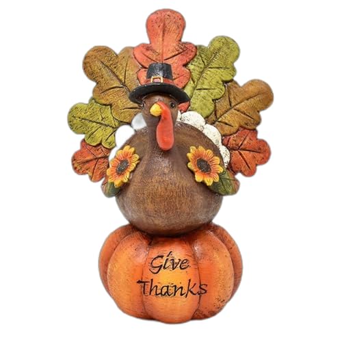 Halloween Küche Deko Thanksgiving Harz Kürbis & Truthahn Tisch Mittelstück Festliche Hause (Orange, 12X8X7.5CM) von Feizikaw