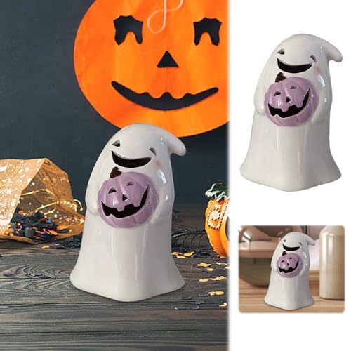Halloween Prunkstück​​ Halloween Kürbis Ornament Party Dekoration Handwerk Hause Harz Tisch Dekoration (White, 10cm) von Feizikaw
