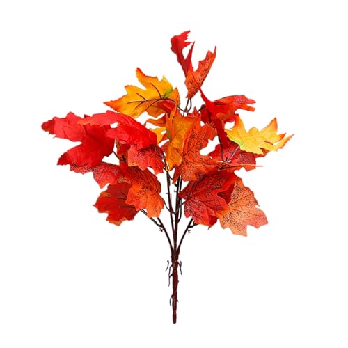 Halloween Schreibtisch-Ornament Halloween & Thanksgiving | Herbstliches Ahornblatt-Bündel | Heimzweige | Herbstliche Einfügungen für festliche Dekorationen (G, 10X10CM) von Feizikaw