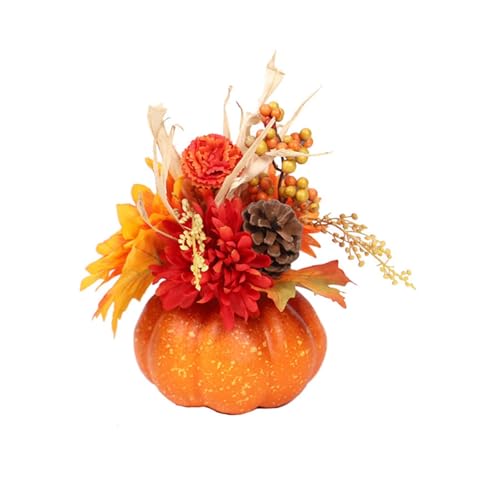 Halloween Tableau​ Kürbis Simulation Dekoration Tisch Dekoration Festival Farbe Sonnenblumen Requisiten Grenze Kürbis Ornamente (A, 22x20cm) von Feizikaw