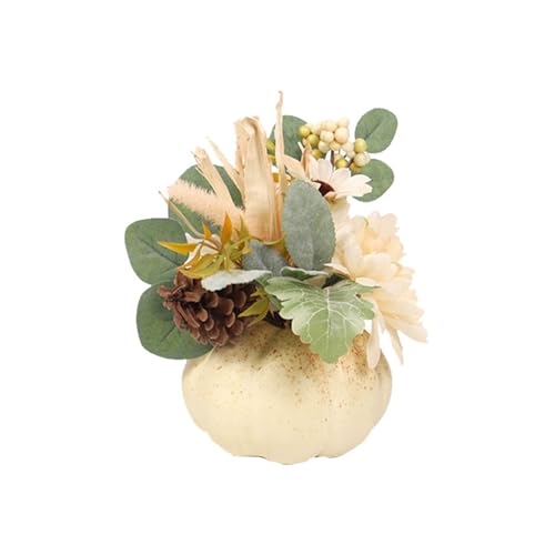 Halloween Tableau​ Kürbis Simulation Dekoration Tisch Dekoration Festival Farbe Sonnenblumen Requisiten Grenze Kürbis Ornamente (B, 22x20cm) von Feizikaw