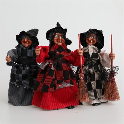 Halloween Tischdeko Sommer Halloween Hexen Anhänger Die Deckendekoration verleiht in der Themenszene jedem Ambiente eine unheimliche Atmosphäre. (Red, 25cm) von Feizikaw