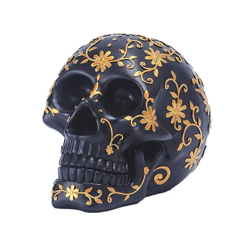 Halloween Tischdeko Sommer Halloween gemusterte Skelett-Ornamente, Urlaubsdekoration, Partydekoration, Requisiten, Erscheinungsraum-Dekorationen, Kunsthandwerk (Black, 18cm×14.5cm×12.5cm) von Feizikaw