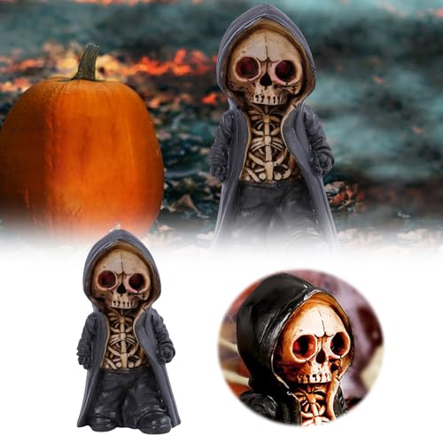 Halloween Tischdekoration​​ Halloween Stehend Skelett Dekorationen Kreative Festival Mann Harz Handwerk Ornamente (A, 7x13cm) von Feizikaw