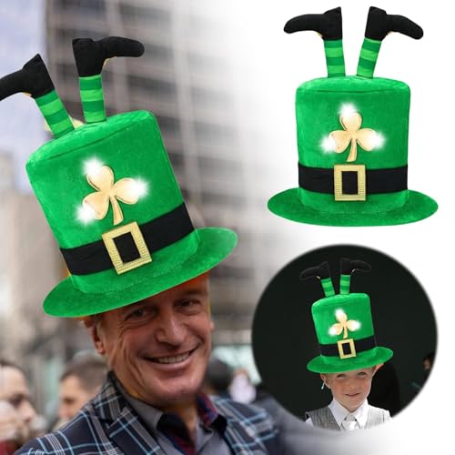 Hochzeit Accessoires Lassen Sie Ihrer Fantasie freien Lauf mit unserem Hut mit irischer Beindekoration – perfekt für Fans grüner Hüte zum St. Patrick's Day (A, 30x29cm) von Feizikaw