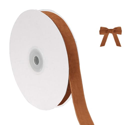 Hochzeit Accessoires Weihnachtliches Samtband zum Verpacken von Christbaumschmuck, 5/8 Zoll breit, insgesamt 10 Yards dünner Stoff für Hochzeitseinladungen (H, 914x1.5cm) von Feizikaw