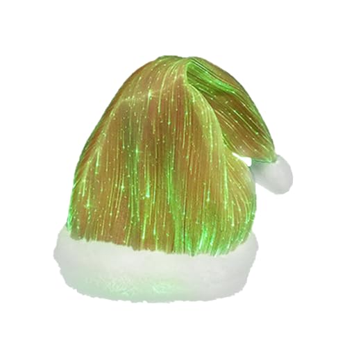 Hochzeit Party Zubehör LED-Weihnachtsmütze aus Faser: Glitzernde Weihnachtsmannmütze mit farbenfroher Lichtshow, festliche Kleidung für Partys und Feiern, perfekt für Kinder und (C, 43X29cm) von Feizikaw