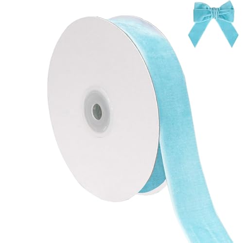 Hochzeit Party Zubehör Weihnachtliches Samtband zum Verpacken von Christbaumschmuck, 2,5 cm breit, insgesamt 9,1 m dünner Stoff für Hochzeitseinladungen (A, 914x2.5cm) von Feizikaw
