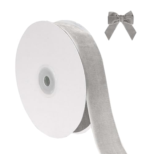 Hochzeit Party Zubehör Weihnachtliches Samtband zum Verpacken von Christbaumschmuck, 2,5 cm breit, insgesamt 9,1 m dünner Stoff für Hochzeitseinladungen (D, 914x2.5cm) von Feizikaw