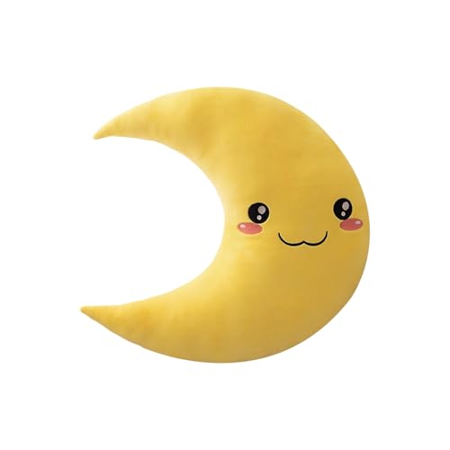 Mondkissen, Gefülltes Mondform-Wurfkissen, Schlafkissen-Mondkissen, Weiche Kinderzimmer-Stoffkissen, Mond-Wurfkissen fürs Bett, dekorative Couchkissen für Raumdekoration Kindergeschenk (Gold, 45cm) von Feizikaw