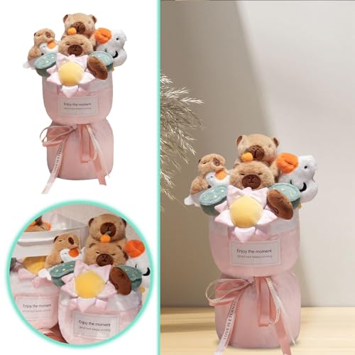 Party Accessoires Buddha Capybara Figur Blumenstrauß Puppe Kapibala Puppe Überraschung Valentinstag Geburtstag (40cm) von Feizikaw