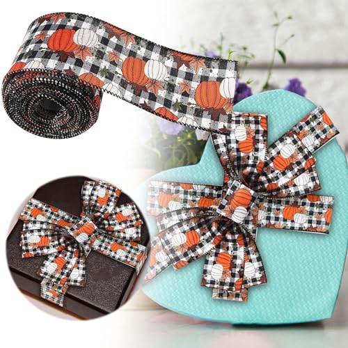 Party Accessoires Lustig Halloween-Dekorationen, orangefarbenes -schwarz-weiß kariertes Band für Party-Dekoration, DIY-Bastel-Event (Orange, 12cm x 12cm x 5cm) von Feizikaw