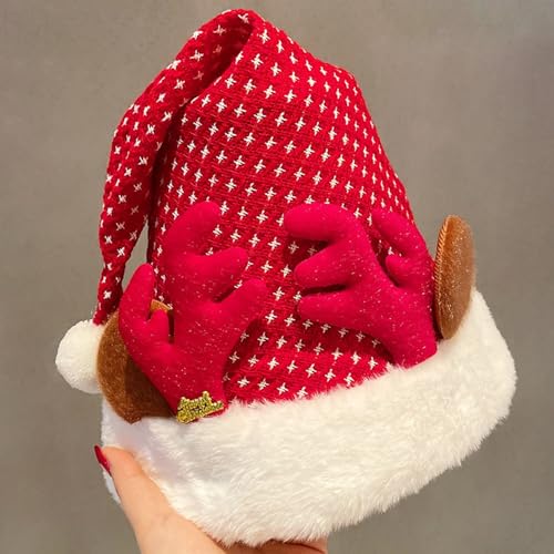 Party Accessoires Lustig Süße Weihnachtsmütze für Kinder und Erwachsene Weihnachtsmannmützen & Schneemann-Kostümzubehör (B, 31.5X44cm) von Feizikaw