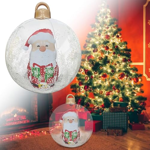 Party Accessoires Outdoor Weihnachten Aufblasbare Dekoriert Ballons 23,6 Zoll Weihnachten Blow Up Ornamente Mit Lichtern (A, One Size) von Feizikaw