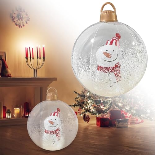 Party Accessoires Outdoor Weihnachten Aufblasbare Dekoriert Ballons 23,6 Zoll Weihnachten Blow Up Ornamente Mit Lichtern (B, One Size) von Feizikaw