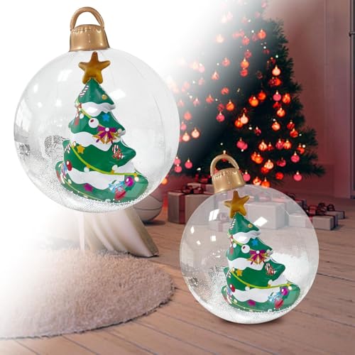 Party Accessoires Outdoor Weihnachten Aufblasbare Dekoriert Ballons 23,6 Zoll Weihnachten Blow Up Ornamente Mit Lichtern (C, One Size) von Feizikaw