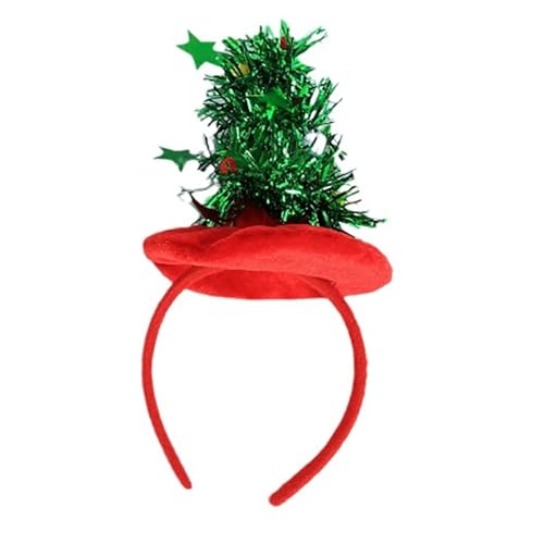 Party Accessoires Weihnachtliches Stirnband mit Weihnachtsmannmütze und Stern-Design, perfekt für Feiertagspartys und Tänze. (Red, One Size) von Feizikaw