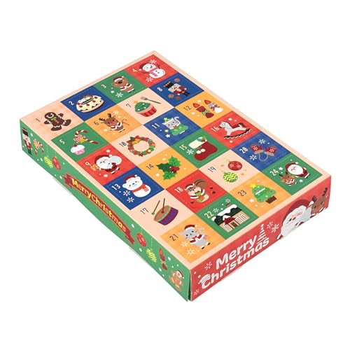 Party Zubehör Weihnachts-Adventskalender-Boxen zum Befüllen, 24-Tage-Advents-Countdown-Boxen, befüllbarer Adventskalender, leere Überraschungen, Süßigkeiten-Party-Boxen, 5 Stück (Red, 25X17X4CM) von Feizikaw