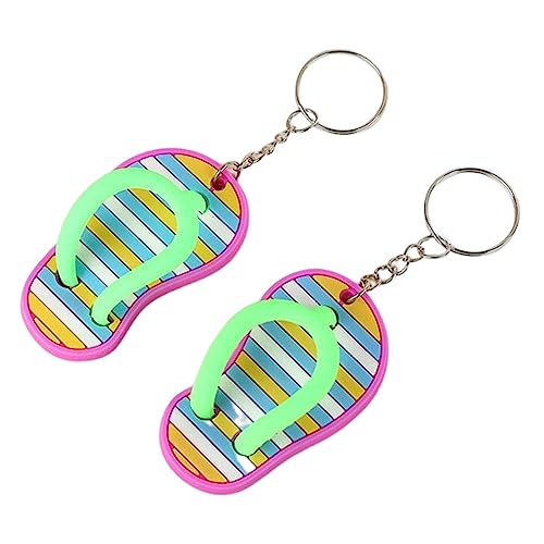 Schlüsselanhänger Süß Flip-Flop-Schlüsselanhänger, lustige Schlüsselanhänger für Rucksack, Geldbörse, Gepäck, tolle Giveaways für Geburtstage, Luau-Strand- und Poolpartys, coole (Green, One Size) von Feizikaw