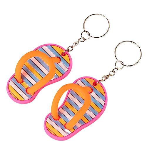 Schlüsselanhänger Süß Flip-Flop-Schlüsselanhänger, lustige Schlüsselanhänger für Rucksack, Geldbörse, Gepäck, tolle Giveaways für Geburtstage, Luau-Strand- und Poolpartys, coole (Orange, One Size) von Feizikaw