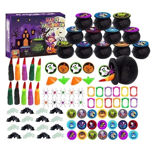 ​​Tischoberfläche Dekoration 2025 Adventskalender Kinderparty Kleines Spielzeug Dekorationsset Kürbis Süßigkeiten Dose Festival Eierschale Spielzeug (Purple, 29X28X11.5CM) von Feizikaw