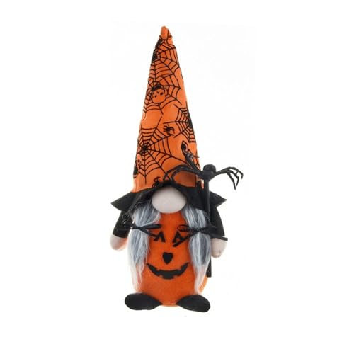 ​​Tischoberseite Motiv​​ Halloween Dekorationen Set Hut mit & Design gesichtslosen alten Mann Puppe gruselige Party Requisiten für zu Hause (Orange, 33x14cm) von Feizikaw