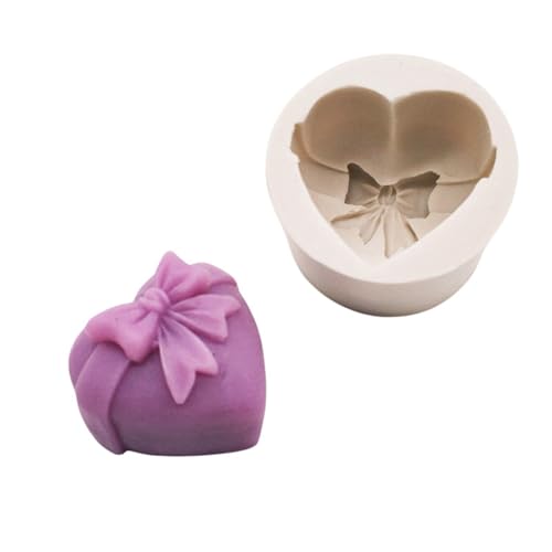 Tortenboden Herz-Silikonseife, 3D-Blumenherz, Silikonherz, DIY-Seife zur Seifenherstellung, Kuchen, Süßigkeiten, Schokolade, Dessert, handgefertigt, für Abschlussfeier, Hochzeit, (C, 5.5x5.5x4cm) von Feizikaw