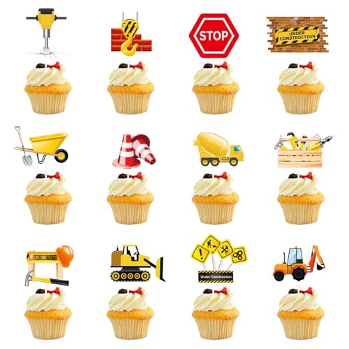 Feliciay 36 Stück Bagger Baufahrzeug Cupcake Topper,Straßenschild LKW Bagger Auto Kuchen Dekorieren,Topper Papier Kuchen,Geburtstag Kuchen für Jungen Kinder Geburtstagstorte Party Dekoration Zubehör Feliciay 36 Stück Bagger Baufahrzeug Cupcake Topper,Straßenschild LKW Bagger Auto Kuchen Dekorieren,Topper Papier Kuchen,Geburtstag Kuchen für Jungen Kinder Geburtstagstorte Party Dekoration Zubehör von Feliciay