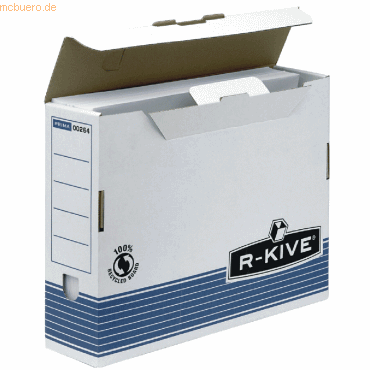 10 x Fellowes Archivbox R-Kive Prima 80x311x255mm blau/schwarz/weiß von Fellowes