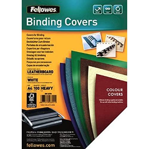 Fellowes® Deckblätter - Lederstruktur, A4, weiß, 100 Stück; Packungsinhalt: 100 Stück von Fellowes