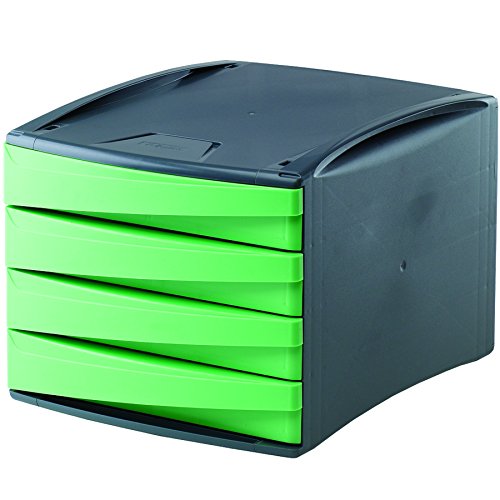 Fellowes G2Desk mit 4 Schubladen aus 80% Recyclingmaterial, dunkelgrau/grün Fellowes G2Desk mit 4 Schubladen aus 80% Recyclingmaterial, dunkelgrau/grün von BANKERS BOX