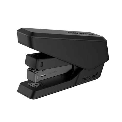 Fellowes Tacker LX840 Easy-Press Hefter mit Microban Technologie - 25 Blatt Kapazität - kompaktes Halbstreifen Heftgerät für 24/6mm und 26/6mm Hefklammern - schwarz - 1 Stück von Fellowes